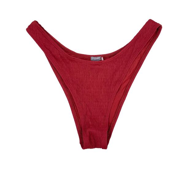 NEW Aerie Bikini Bottom Women's Size XL Red Swim Hi-Leg Cheeky Swimwear NWOT - Picture 1 of 5
